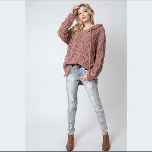 The ROSIE Cable Knit Pullover Hoodie